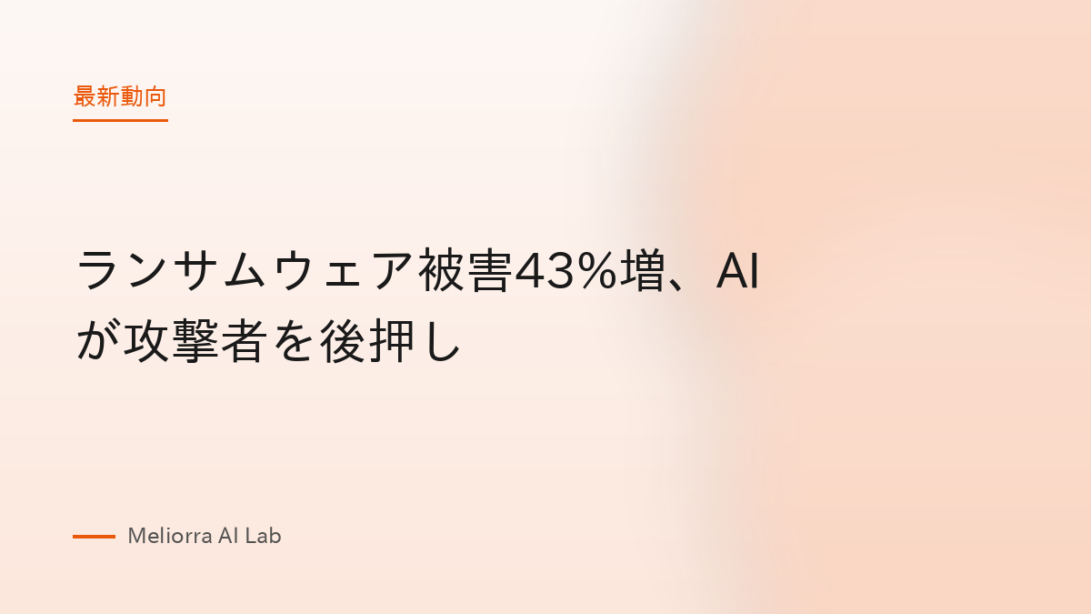 ランサムウェア被害43%増、AIが攻撃者を後押し