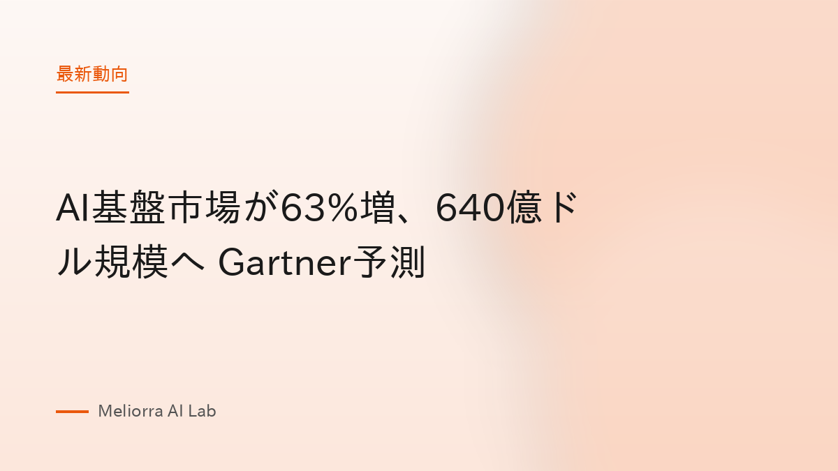 AI基盤市場が63%増、640億ドル規模へ Gartner予測